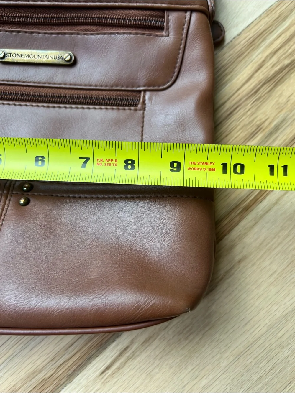 Stone Mountain Brown Crossbody Purse Bonded Leather Multi Pocket Shoulder Bag